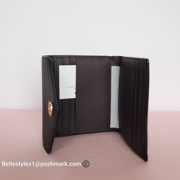 COACH Wyn Crossgrain Leather Small Leather Wallet- Black color - Picture 12 of 16